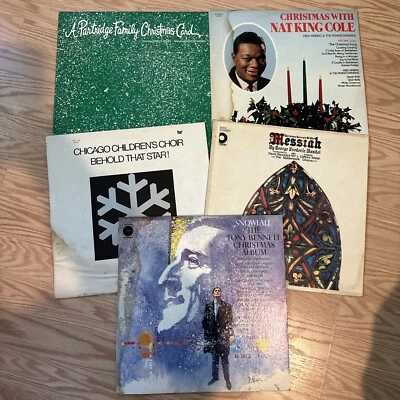 Vintage Vinyl Christmas Lot (Nat King Cole, Tony Bennett, & More) 5x Records - Image 1 of 4
