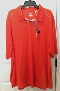 NEW Men’s SF San Francisco Giants Polo Shirt  XXXL Cutter & Buck DryTec Orange - Picture 1 of 12