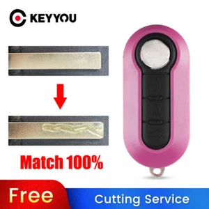 BLADE CUT by PHOTO Car Key Case For FIAT 500 Panda Punto Bravo Ducato 3 Button - Imagen 1 de 14