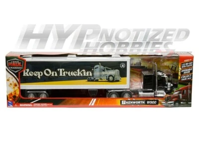 NEW RAY 1:32 KENWORTH W900  DIE-CAST BLACK CAB WITH WHITE CONTAINER SS-10253 - Image 1 of 2
