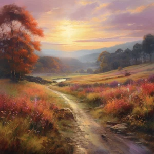 Quadro da parete su tela di lusso arte pastello fiume Yorkshire Dales stampa colorata - Foto 1 di 1