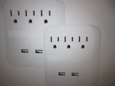 GE 3-Outlet 440J Surge Protector Outlet Extender with USB Hub & Night Light 2PK - Image 1 of 4