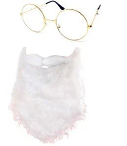 Weihnachtsmann Weihnachtsmann Bart Schnurrbart mit Brille Herren Kostüm Xmas - Bild 1 von 3