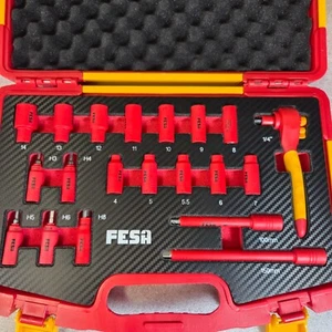 Juego de enchufes aislados de 1/4" herramienta de enchufe aislada de 20 piezas 1000 V con estuche - Imagen 1 de 5