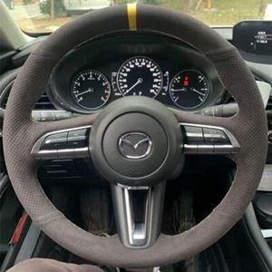 Cubierta de trenza personalizada para volante de automóvil gamuza suave para Mazda 3 Axela CX-30 MX-30 - Imagen 1 de 6