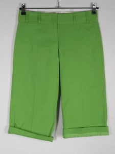 New BCBG Maxazria Sz 4 Agnes Crop Pants $125 Flat Front Stretch Kiwi Green - Picture 1 of 8