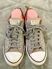 Converse All Star Gray Maroon  Dual Collar Unisex Sneakers Sz M - 10.5 W- 12.5