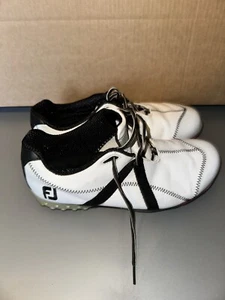 Footjoy Project Golfschuhe Damengröße 8,5 weiß schwarz Leder ohne Spikes Turnschuhe - Bild 1 von 4