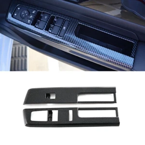 Carbon Fiber Window Lift Switch Cover Trim For Mitsubishi Triton Ute 2023 2024 - Picture 1 of 5