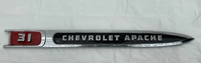 1959 Chevrolet Apache 31 Truck Hood Ornament Fender Spears Pickup Trim Molding - Image 1 of 4