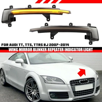 Espejo retrovisor lateral con luz de giro LED dinámica para Audi TT Mk2 8J TTS TTRS R8 2007-14 Foto 1 de 4