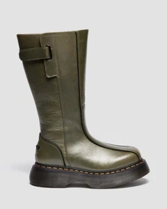 Dr. Martens Women's BUZZ HI ECLIPSE LEATHER Premium BOOTS Green - Picture 1 of 8