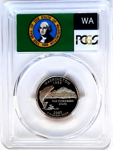 2007-S Clad Proof Washington State Quarter-PCGS PR 70 DCAM-State Flag - Picture 1 of 4