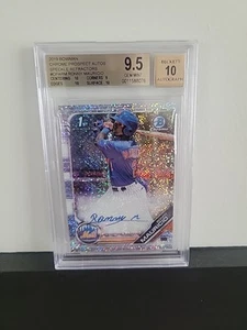 BGS 9.5 Ronny Mauricio 2019 Bowman Cromo 1° Auto RC Rifrattore Macchie /299 - Foto 1 di 12