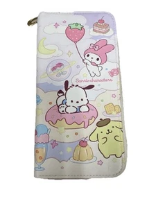 Nuevo Portatarjetas Sanrio Personaje Amigos Monedero Cartera Cremallera 7x4 - Imagen 1 de 4