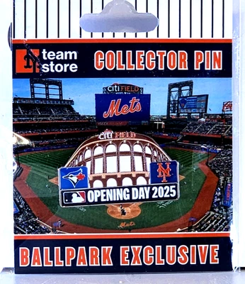 2025 New York Mets Opening Day Pin Citi Field NY vs Toronto Blue Jays - Image 1 of 2