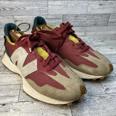 New Balance 327 Men's Sz 8 D Cordura Bordeaux Teal Tan Suede Shoes MS327WT1 - Image 1 of 4