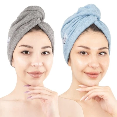 Soft Linen 100% Cotton Hair Towels for , Head Towel Cap, Cotton Hair Turban T... - Image 1 of 4