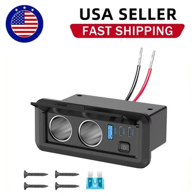 WNNBTOVN 12V Doble USB Coche Encendedor de Cigarrillos Cargador Enchufe Divisor Toma de corriente Foto 1 de 4