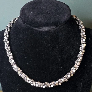 Gargantilla collar vintage Napier tono plata hilo retorcido cuentas bisutería - Imagen 1 de 7