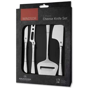 Windsor lot de 4 couteaux à fromage – acier inoxydable 18/0 fini miroir boîte... - Picture 1 of 9