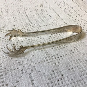Antique Victorian Silver Plate Bird Claw Sugar Tongs, Bows, Nips - Picture 1 of 7