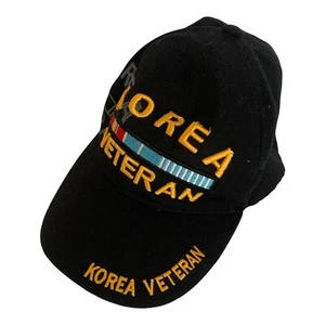 Korea Veteran Hat Black Baseball Cap One Size Fits All Korea War Service Vet Era - Picture 1 of 7