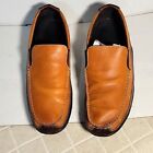 COLE HAAN Leather Men's driver Loafers cognac Brown Size 11M casual beachy coast