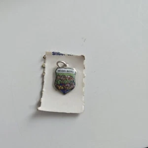 Sterling Silver and Enamel Travel Shield Charm Heidelberg Vintage c1970 New  - Picture 1 of 1