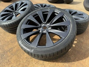 4x 22" OEM 2024 Tesla Model X Plaid Staggered Rims Continental Tires SENSORS - Picture 1 of 7
