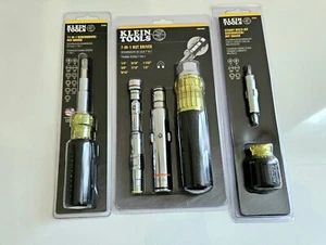Klein Tools 3pc Set 7-in-1 Nut Driver 11-In-1, Stubby Multi Tool Screwdriver NEW - Picture 1 of 7