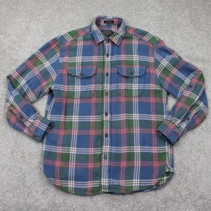 Pendleton Fairbanks Flannel Shirt Adult Medium Blue/Green Roll Tab Sleeve L/S - Picture 1 of 13