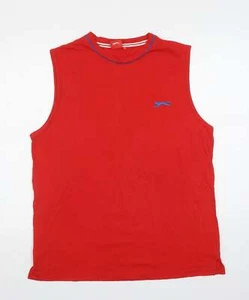 Slazenger Mens Red Cotton Blend Basic Tank Size XL - Picture 1 of 12