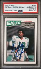 Randall Cunningham 1987 Topps Signed Rookie Card #296 Auto PSA 10 78494747