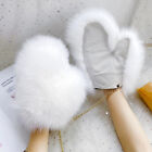 Women Ladies Real Fox Fur Gloves Winter Luxury Thick Warm Hanging Rope Mittens