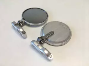 CRG Hindsight Folding 3 in. Round Bar-End Mirror Left - Silver - Picture 1 of 2
