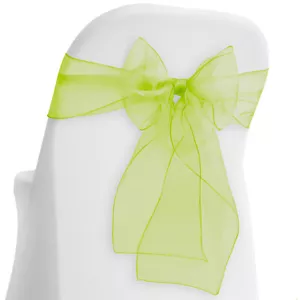 100 Organza Wedding Chair Cover Bow Sashes - Ribbon Tie Back Sash - Many Colors - Picture 1 of 61