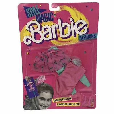 Style Magic Barbie Fashions Vintage 1988 Mattel 1441 NRFP NIP Pink Teal Leggings - Image 1 of 2