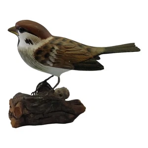 Vintage Holz Handarbeit Spatz Vogel auf Ast LESEN!! - Bild 1 von 14