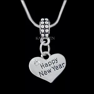 Happy Neujahr Liebe Herz Kristall Schmuck Halskette Keychain Armreif Weihnachten - Bild 1 von 7