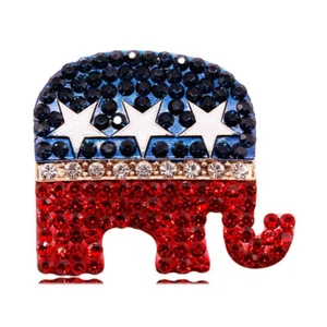 2PCS Republican Elephant Lapel Brooch Pin Election Day Gifts - Bild 1 von 5