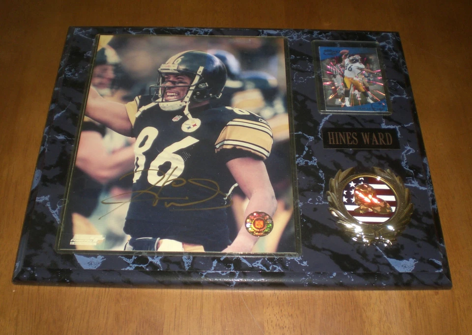 PLACA FOTOGRÁFICA AUTOGRAFIADA FIRMADA POR STEELERS HINE WARD CON CERTIFICADO DE AUTENTICIDAD Foto 1 de 1