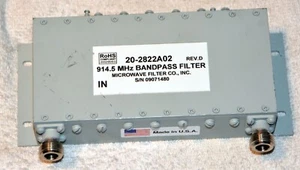 20-2822A02 914.5 Mhz Bandpass Filter REV.D MFC Microwave Filter CO. INC - Zdjęcie 1 z 4