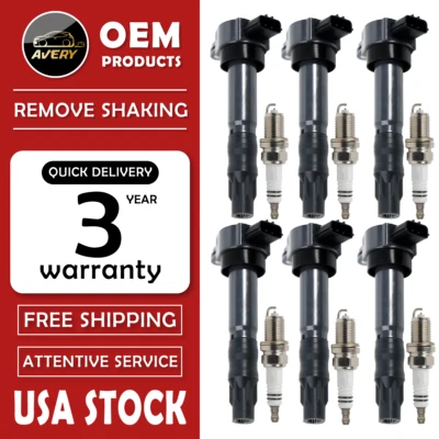 Ignition Coil & Spark Plug for 3.8L Mitsubishi 06-12 Eclipse 07-09 Galant UF532 - Image 1 of 4