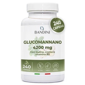 Bandini® GLUCOMANNANO FORTE - 240 CAPSULE con Cromo, Vitamina B3 e Inulina - Foto 1 di 6