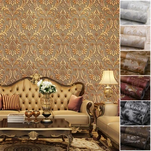 10m AB European Damask Wallpaper Waterproof Embossed Murals Textured PVC Roll - Picture 1 of 25