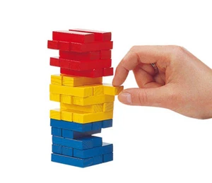 WACKELTURM bunt Balanceturm Turmspiel Turmbau Balancierturm Holzturm Holz NEU - Bild 1 von 1