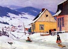 Oil Painting repro Clarence Gagnon The Yellow House