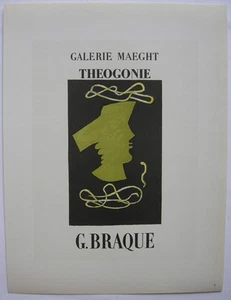 Georges Braque Cartel Maeght Teogonie Litografía Original 1959 Maestros de l'Ecole - Imagen 1 de 2