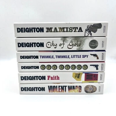6 x Len Deighton Book Bundle Lot Small Fiction Thriller Espionage Faith Mamista - image 1 of 4